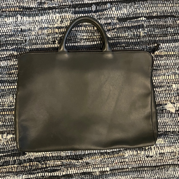 TRION JAPAN SLIM LEATHER BRIEFCASE GREEN - Picture 1 of 10